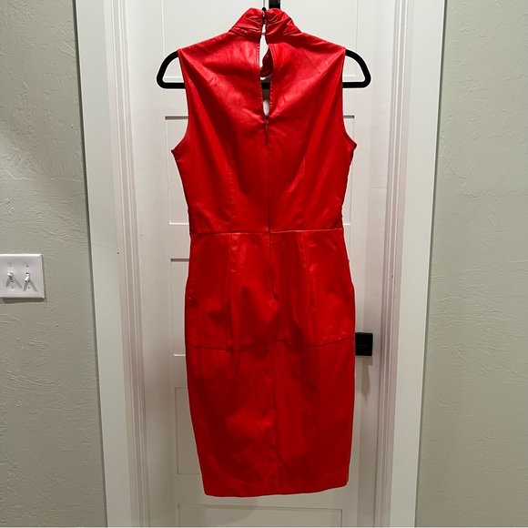 Gabrielle Union for NY & Co. Orange Leather Dress! Size XS - Picture 3 of 3